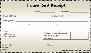 rental receipts template word house rent receipt template