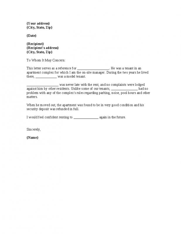 Rental Reference Letters | Template Business