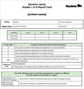 report card template report card template pdf download