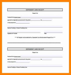 report cover page template dependent care receipt dependent car receipt template