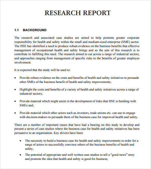 what is a research report format