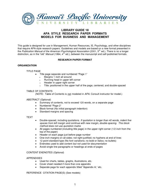 research report structure example