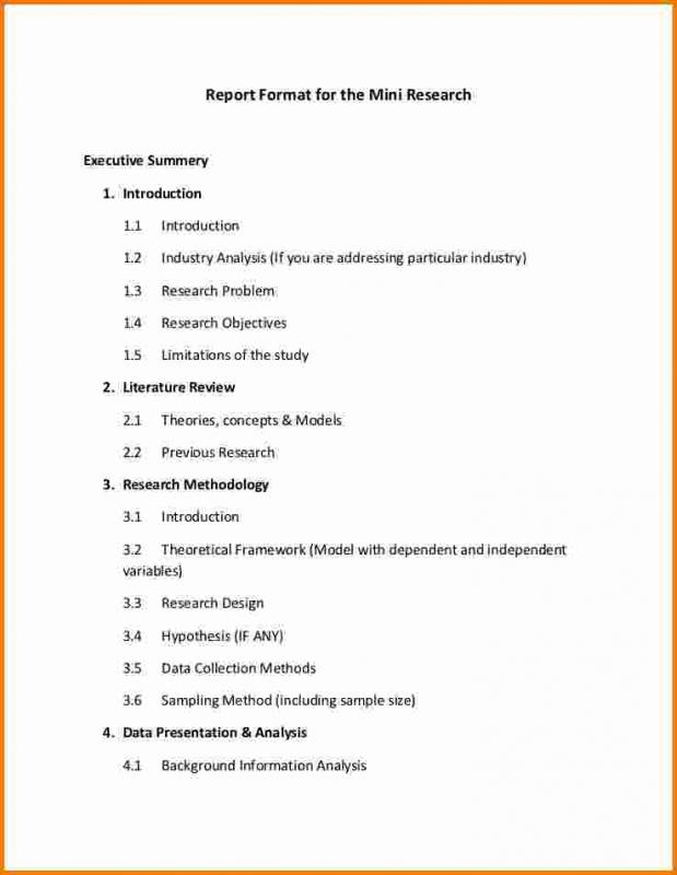 format of business research report