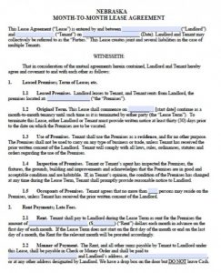 residental rental application nebraska month to month lease agreement version x