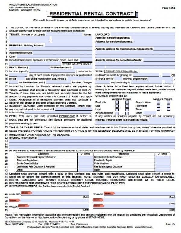 residental rental application