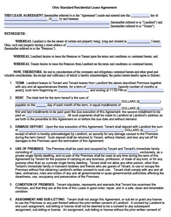 residential lease agreement pdf