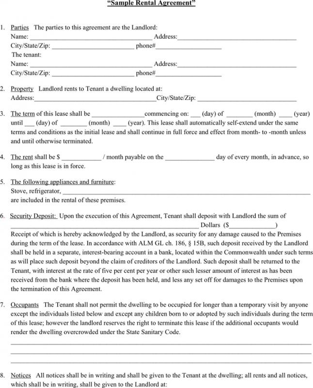 residential lease agreement template