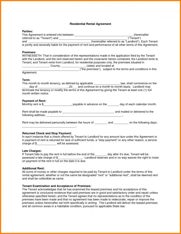 residential rental agreement