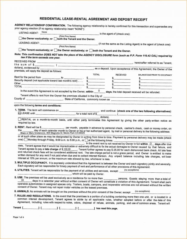 residential rental agreement