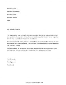 resignation letter template word letter of resignation bg