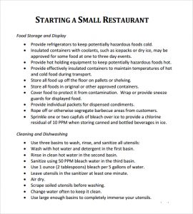 restaurant business plan restaurant business plan template 8941