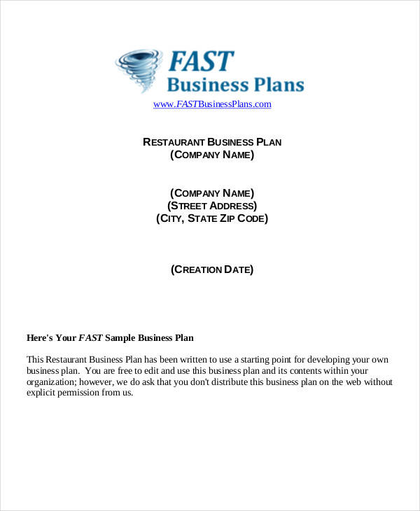 restaurant business plan