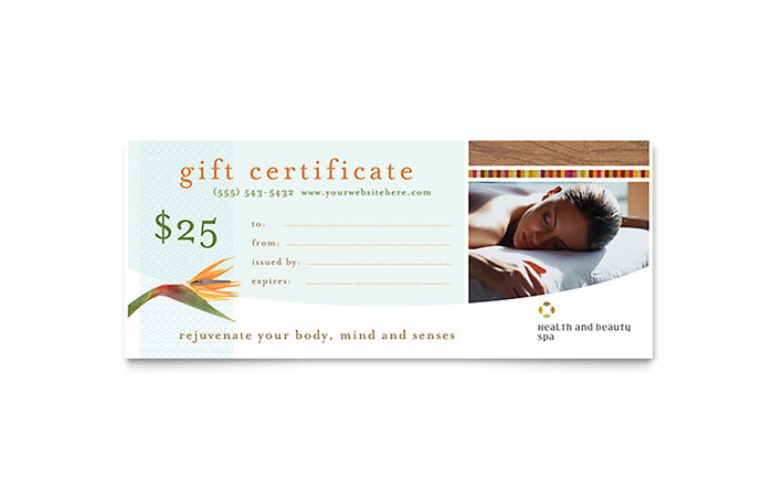 restaurant gift certificate template