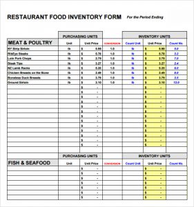 Restaurant Inventory Spreadsheets | Template Business