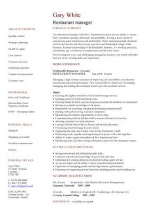 restaurant manager resume pic restaurant manager cv template