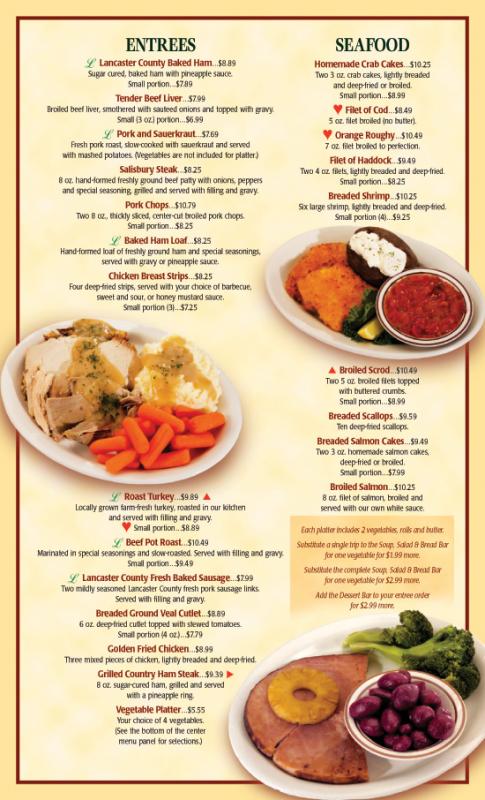 restaurant menu sample