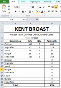 restaurant receipt template hotel bill sample in excel free download