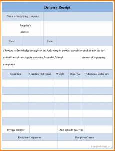 restaurant receipt template receipt forms delivery receipt form