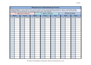 restroom cleaning log f restroom clean big