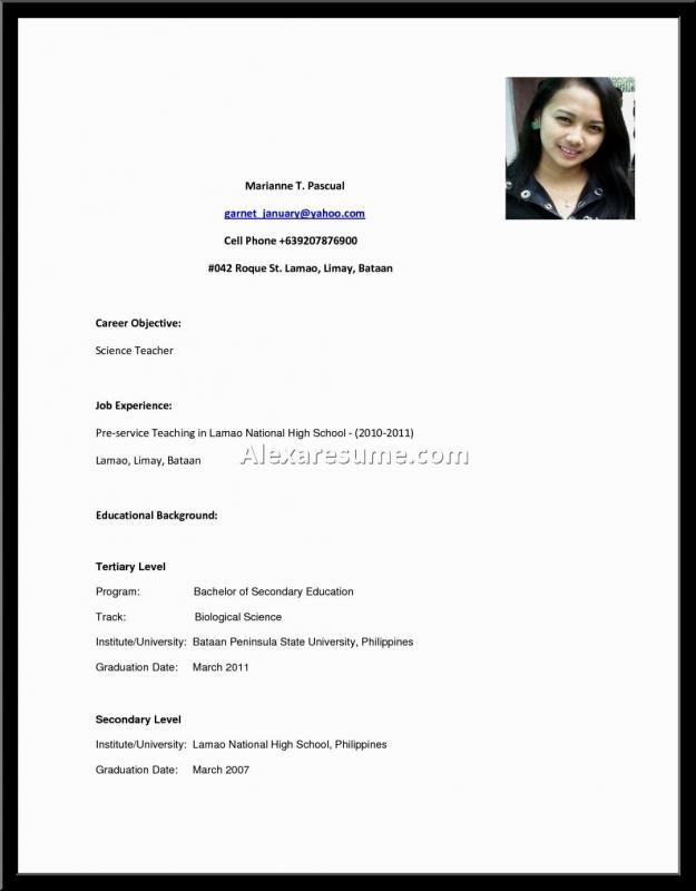 resume examples for highschool students