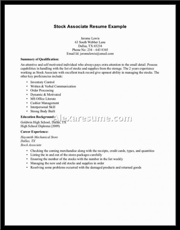 resume examples for highschool students