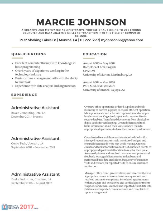 resume examples for student