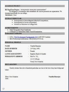 resume for freshers engineer fresher resume format