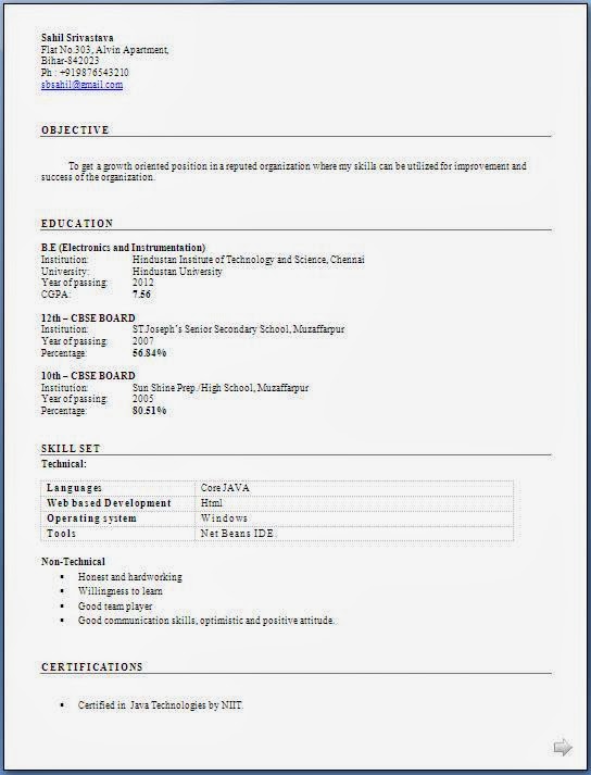 resume format download