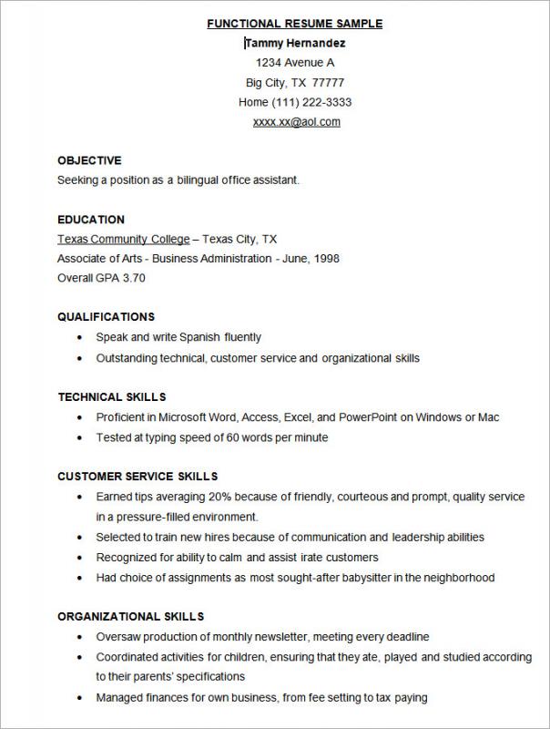 resume format download