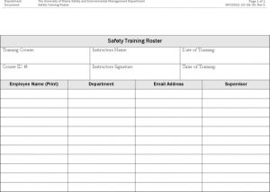 resume formats download safety training roster template