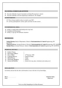 resume high school graduate instrumentation control freshers resume format sample