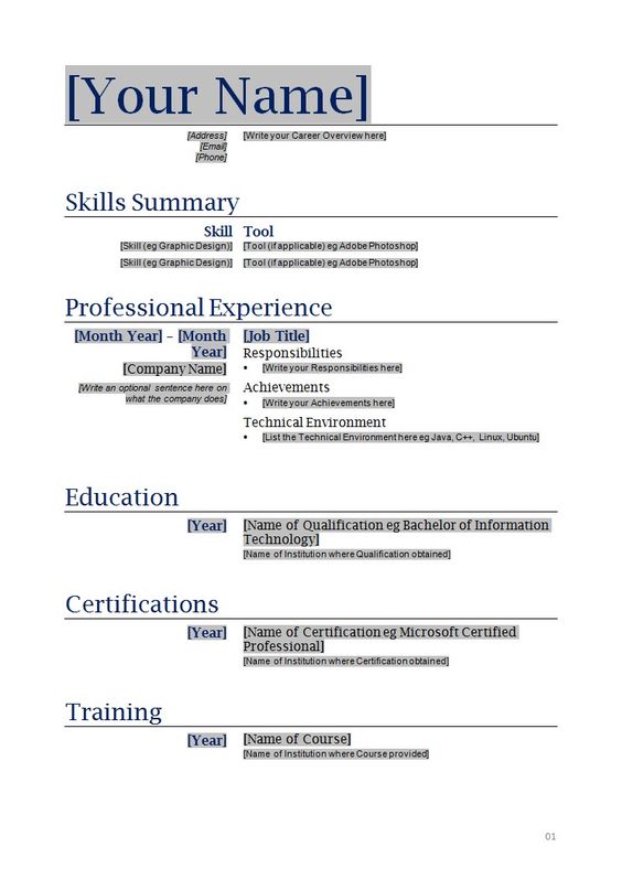 free simple resume templates high school students