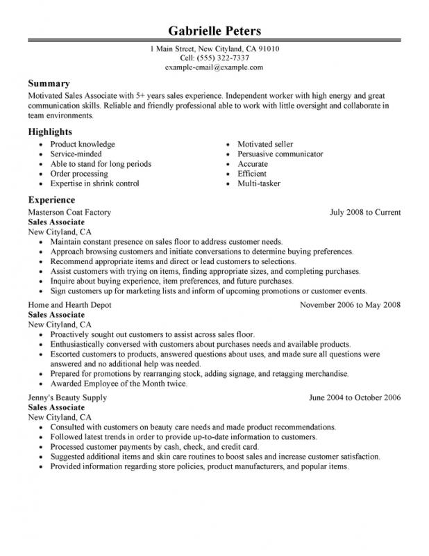 resume outline examples