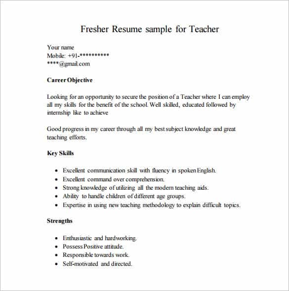 resume samples pdf