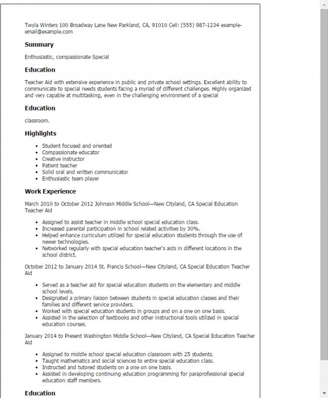 resume template for teaching