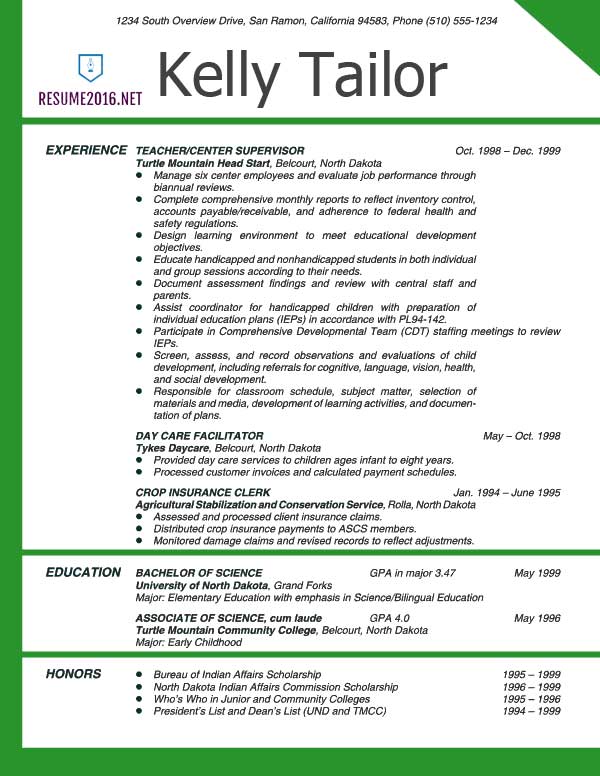 resume templates for teachers