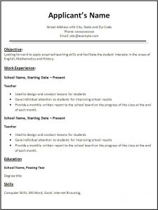 resume templates for teachers teacher resume template