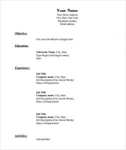 resume templates pdf blank resume template chronological format in pdf download