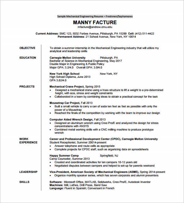 resume templates pdf