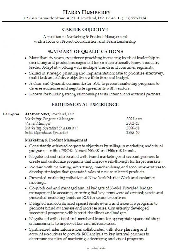 resumes examples for retail