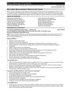 resumes format download records management employment resume for serge f clermont