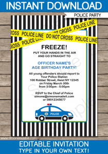 retirement party invitations templates printable police car party invitation template