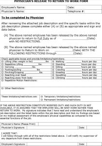 return to work doctors note template doctor note to return to work template free pdf