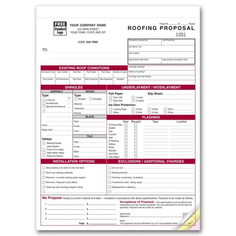 roof estimate template