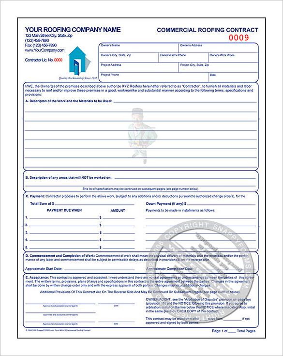 roof estimate template