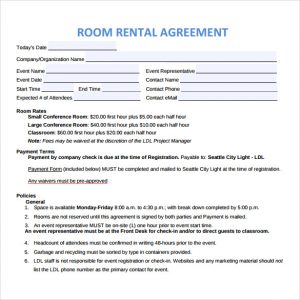 room rental agreement doc room rental agreement to download