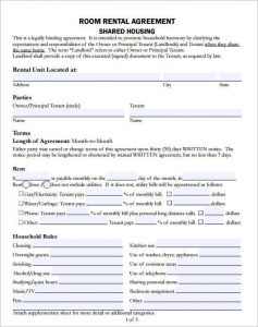 room rental agreement template room rental agreement template