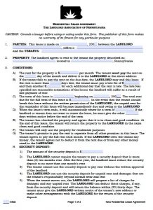 roommate agreement form pa residential lease