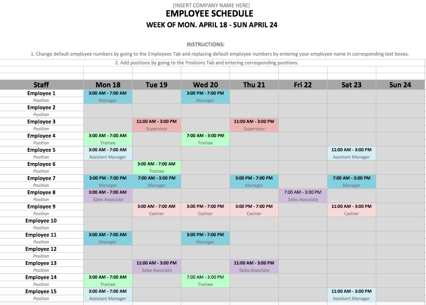 Rotating Shift Schedule | Template Business