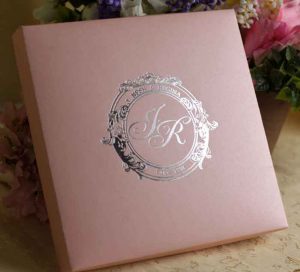 rustic wedding invitation templates rose color silk box wedding invitation with flower rhinestone